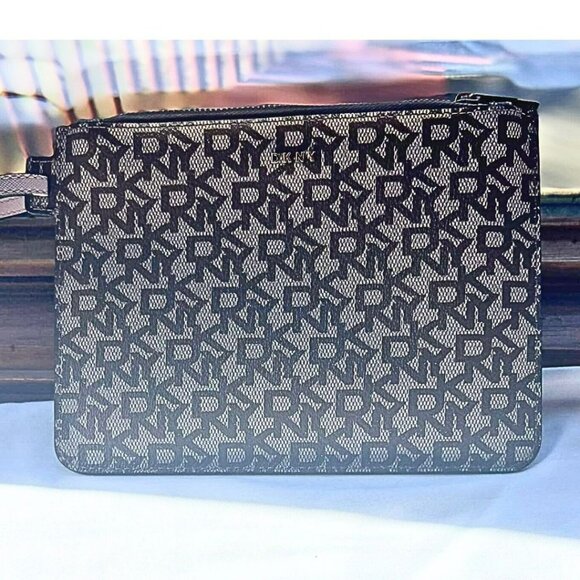 DKNY Logo Pattern Wristlet - Picture 2 of 5